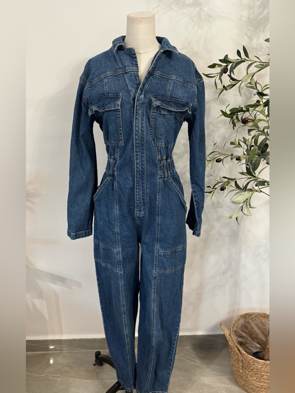 Universal Thread Denim Utility Jumpsuit Size 6 Blue Cotton Boiler Suit